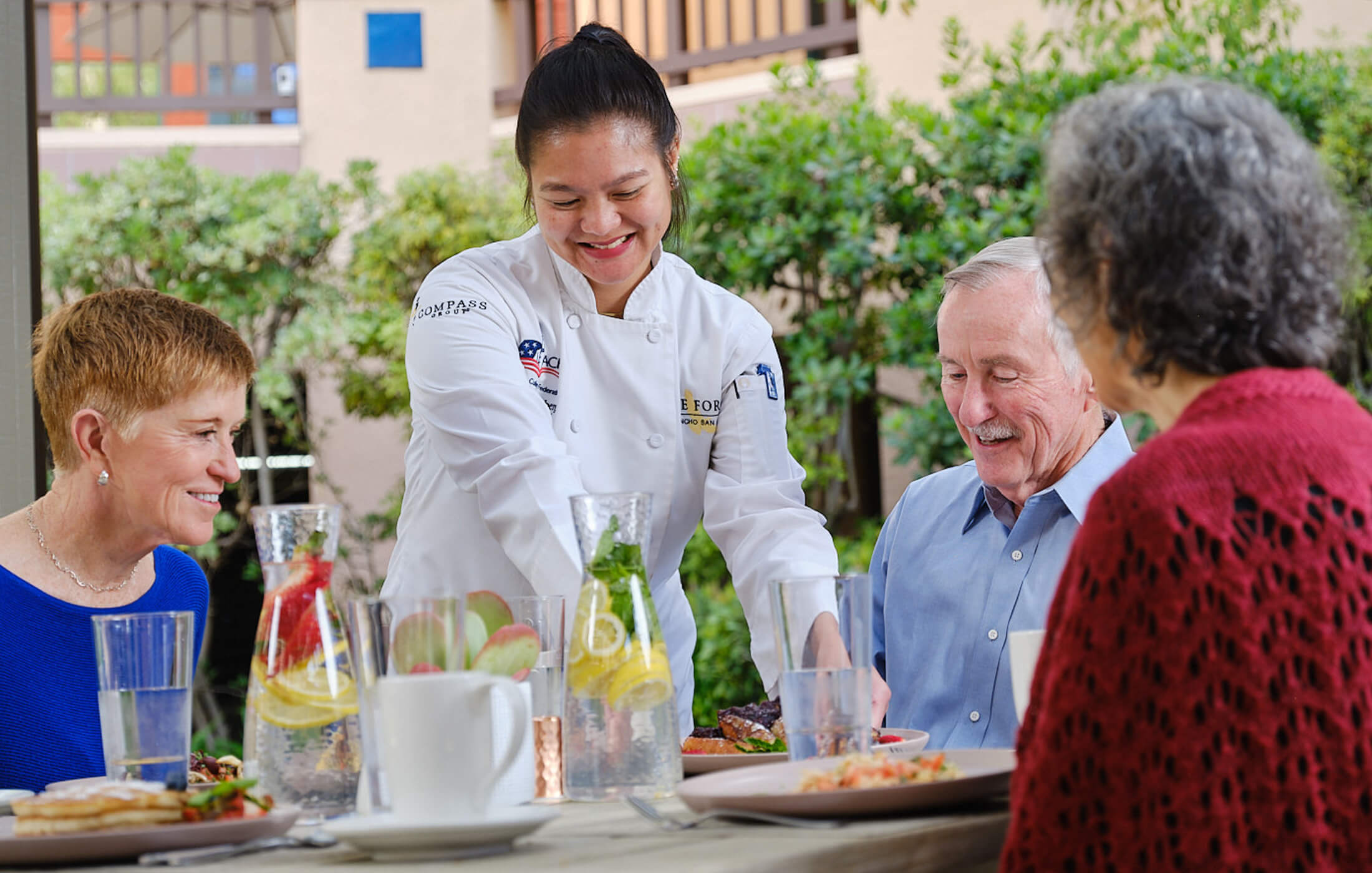 residents being served food