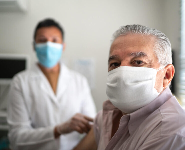 man getting vaccinated