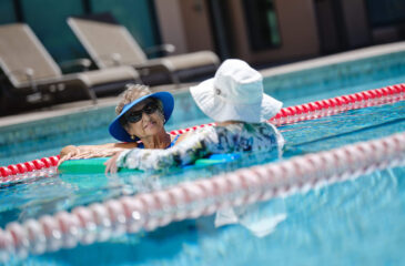 Friends in pool