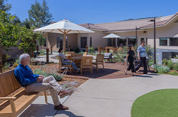 memory care outdoor courtyard