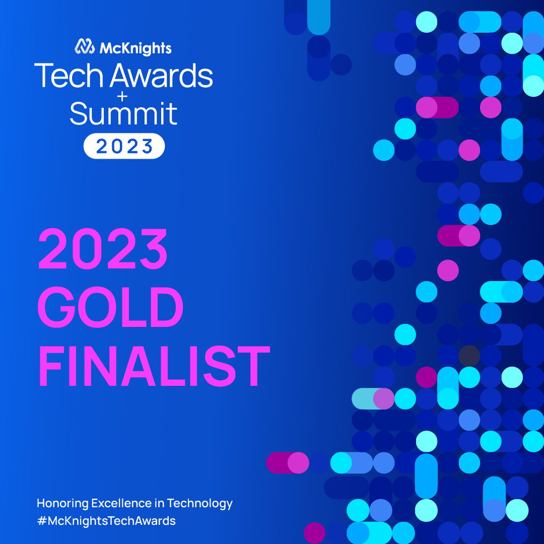 Image with text: McKnights Tech Awards and Summit 2023 Gold Finalist